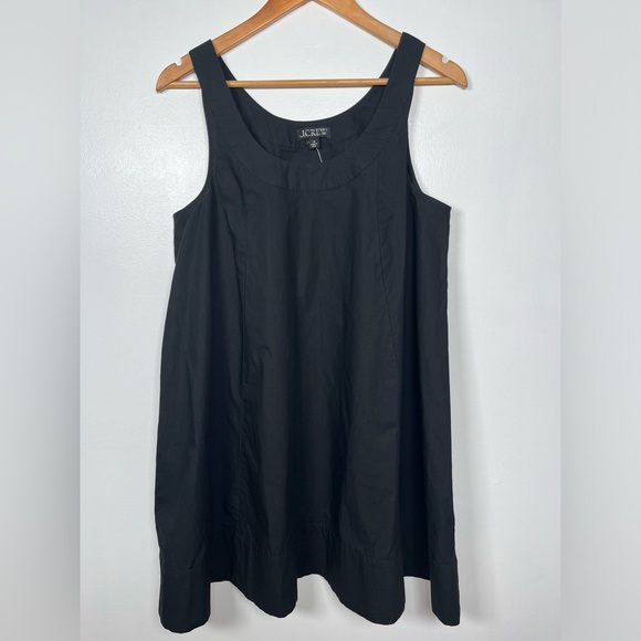 NWT J.CREW Size M Women’s Black Scoopneck shift dress in cotton poplin - Picture 4 of 10